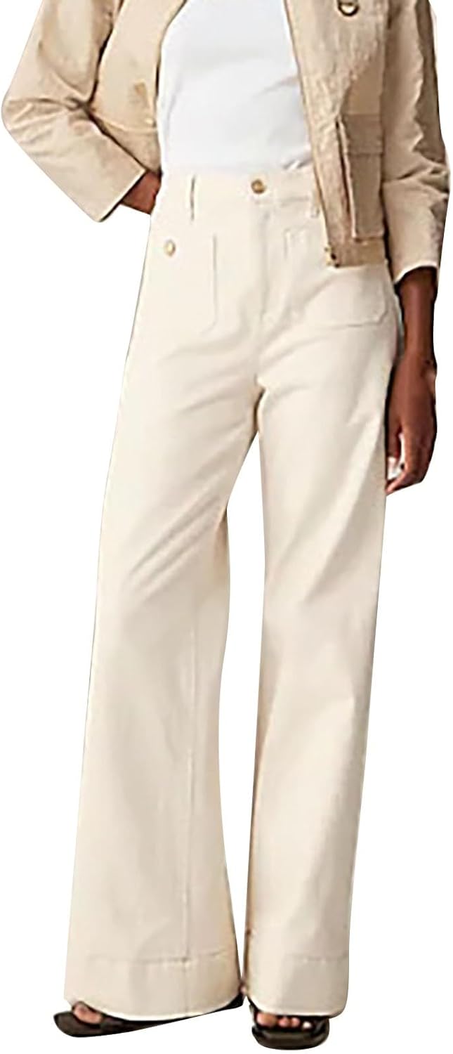 Oprah’S Favourite Denims Pants,Tummy Regulate Sailor Extensive Leg Trouser,Chiccurva Denims,Prime Waisted Cropped Denim Pants