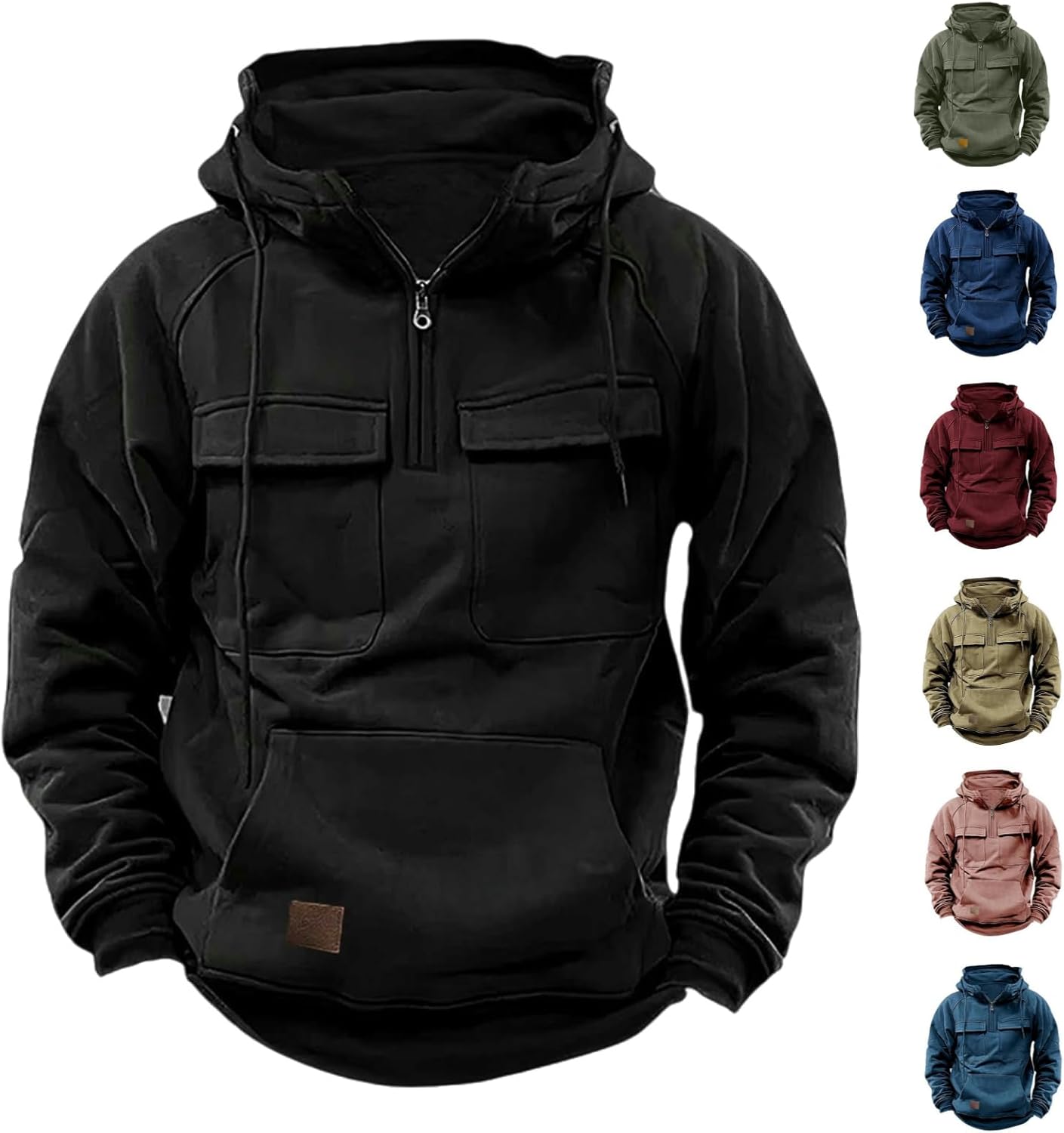 Apivoe Tactical Hoodies For Males Quarter Zip Pullover Sweatshirts Fickle Paintings Crewneck Sweatshirt Lengthy Sleeve Shipment Hoodies