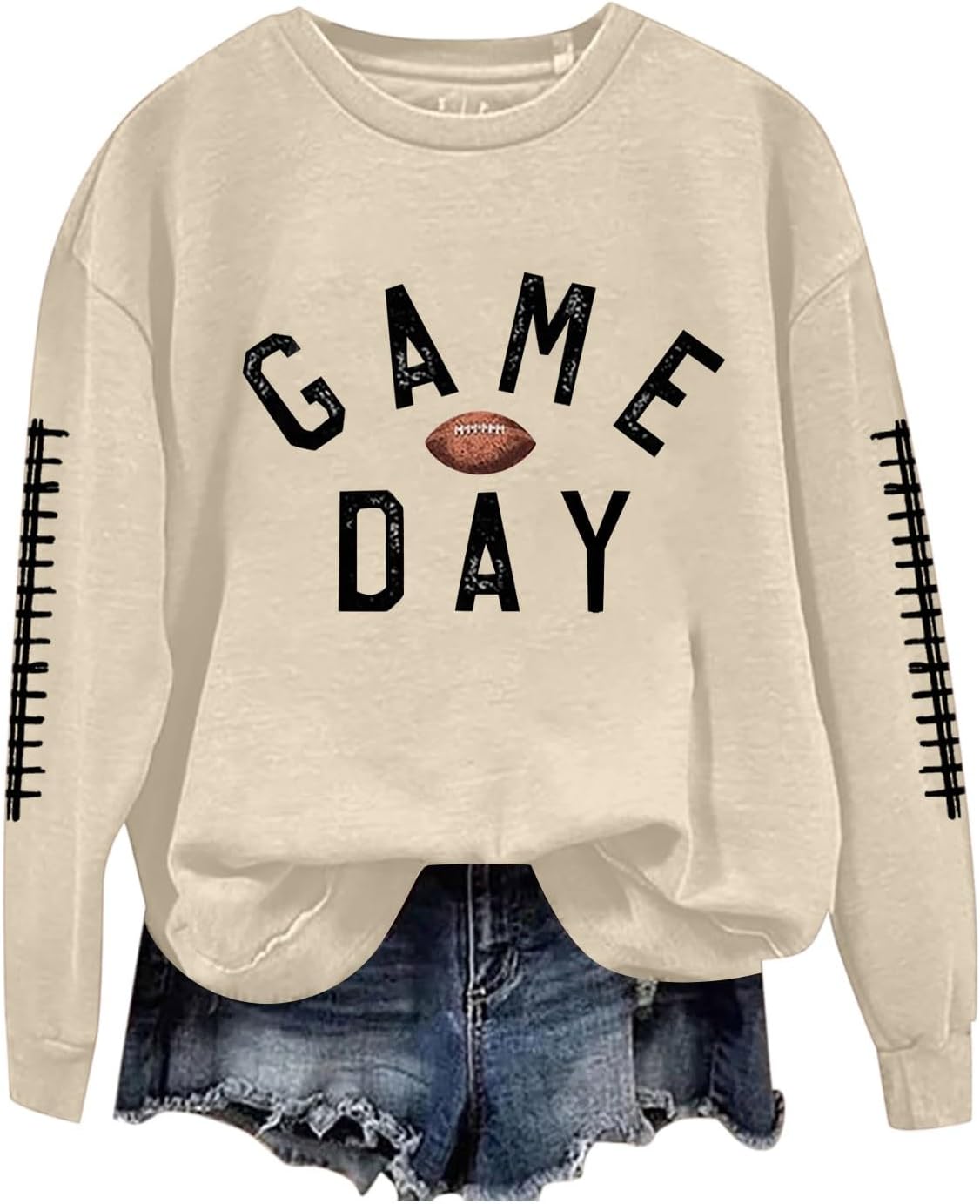 Ogiraw Recreation Occasion Soccer Sweatshirt For Ladies Evocative Print Sunday Fickle Lengthy Sleeve Crewneck 2024 Fall Pullover