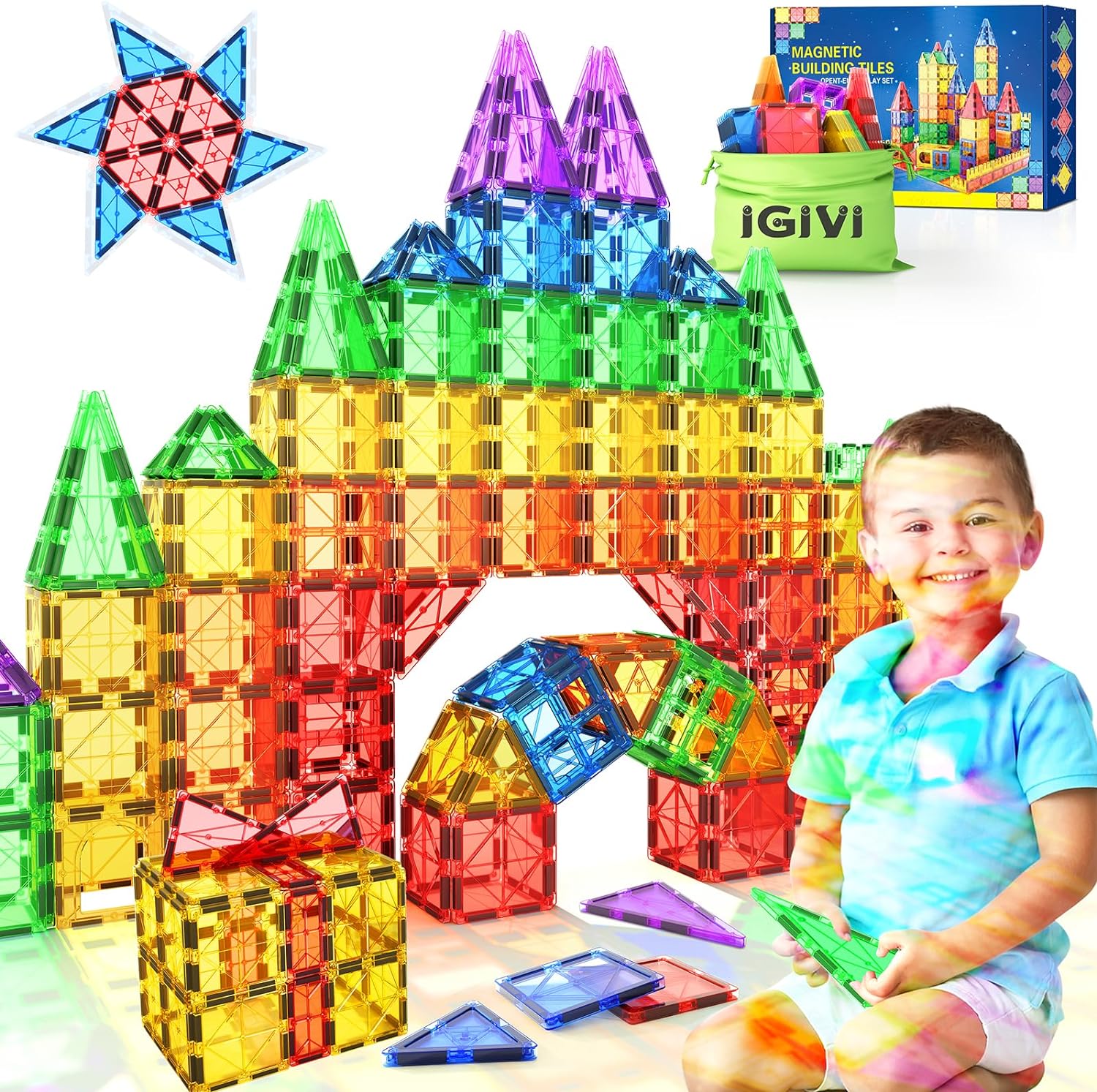 Magnetic Tiles Youngsters Toys For Three+ Hour Impaired Boys & Ladies, Stem Development Blocks Toys & Video Games, Sensory Toys For Children, 3 4 5 6 7 8 Hour Impaired Boy Birthday Present