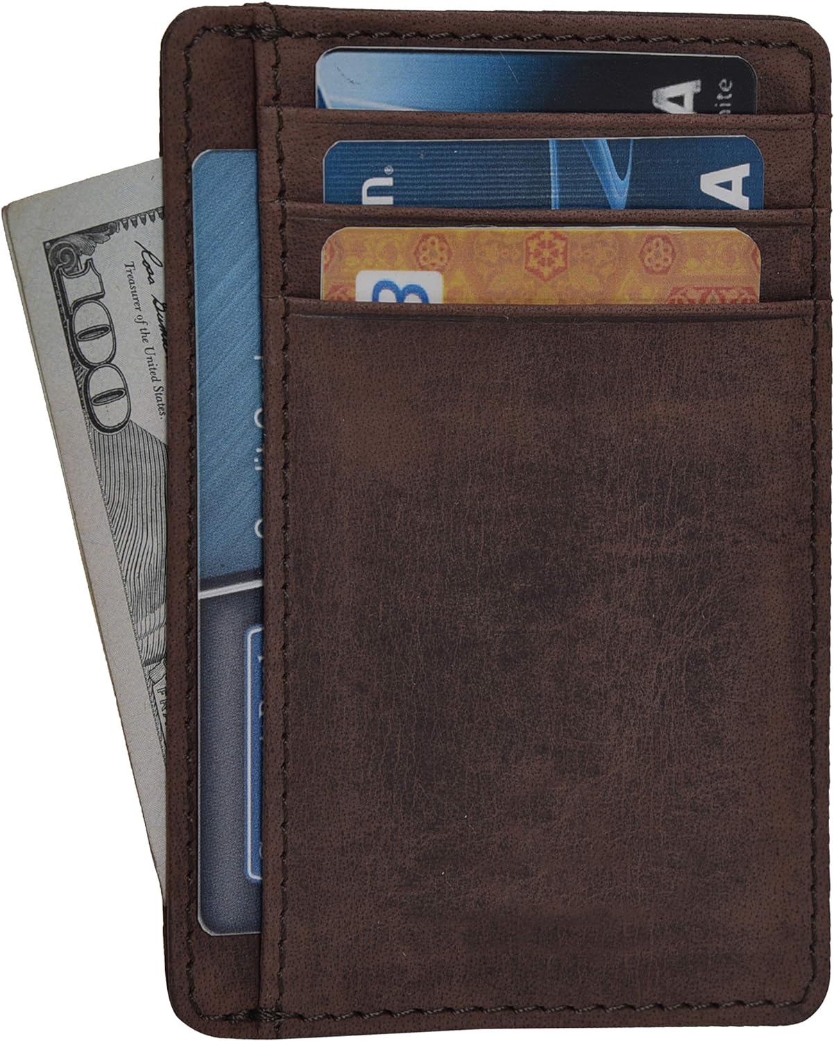 Leather-Based Minimalist Pockets For Males & Ladies Rfid Entrance Patch Leather-Based Card Holder Wallets