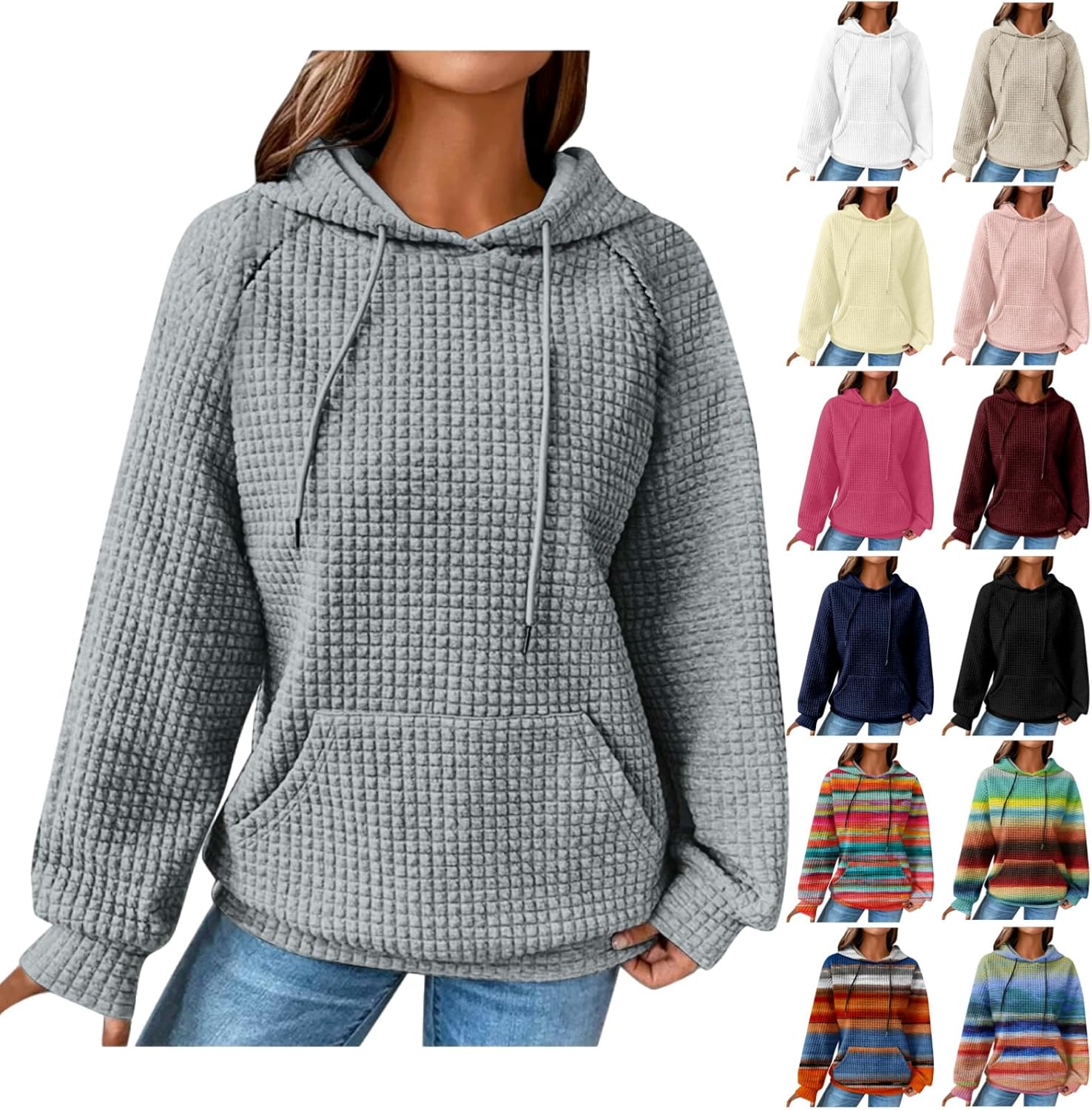 Plus Measurement Hoodies For Ladies 2024 Stylish Drawstring Pullover Sweatshirts Y2K Outsized Hoodies With Wallet