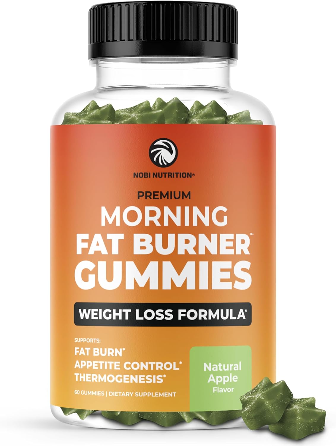 Morning Fat Burner Gummies For Weight Loss For Women  Men | Thermogenic Belly Fat Burner With Green Tea, Garcinia, Green Coffee Bean  More | Appetite Suppressant  Metabolism Booster | 60 Gummies