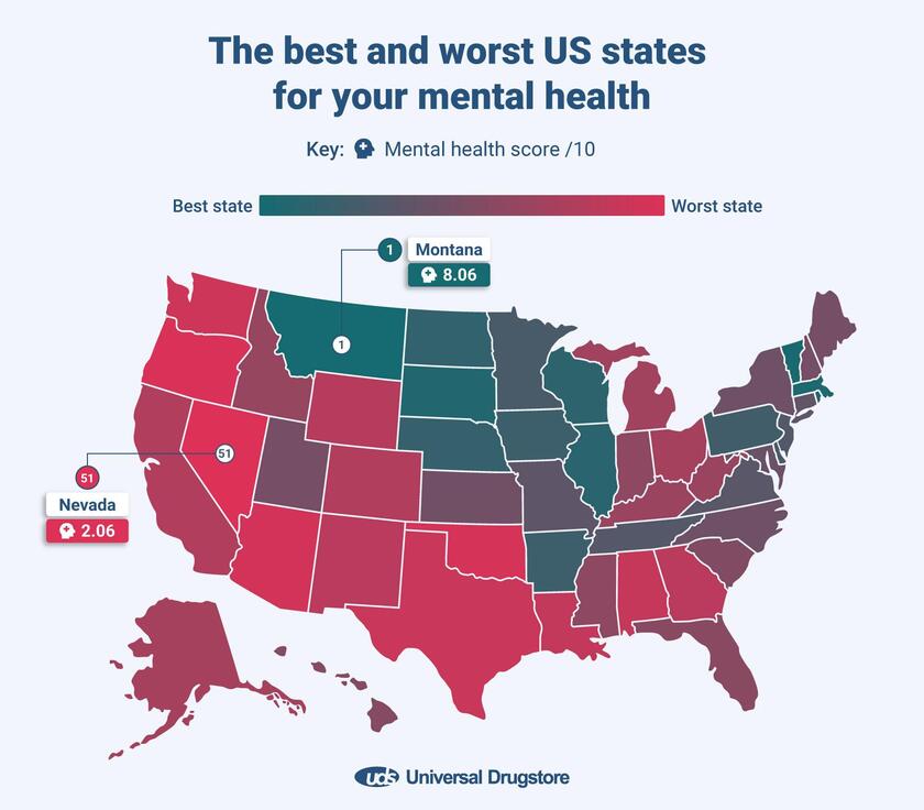 These Are The Best And Worst States For Mental Health Care In The U.s.